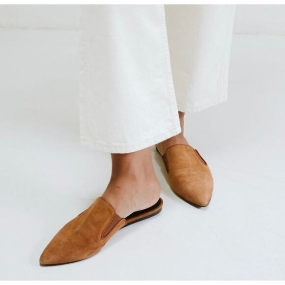 JENNI KAYNE Suede Saddle Brown Mules Size 7 / 37 - Picture 2 of 14